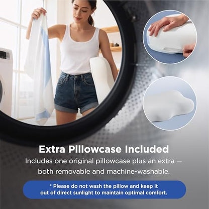 Bedsure Cervical Neck Pillow - Ergonomic Memory Foam Pillows for Side & Back Sleepers, Orthopedic Shape Gently Supports Head & Neck, Shoulder Pain Relief for Deeper Sleep Cloud Pillow