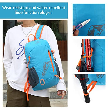 Lywencom Hiking Backpack,20L sports lightweight folding waterproof ultra-light backpack suitable for outdoor camping picnic(blue), LW026 - color: Blue