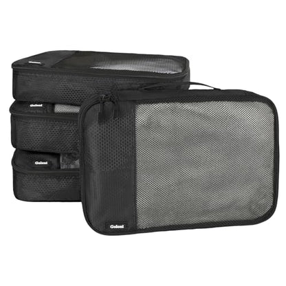 Packing Cubes for Travel Essentials,4 Set Packing Cubes for Suitcases,Lightweight Mesh Luggage Organizer Bag,Black - color: Black