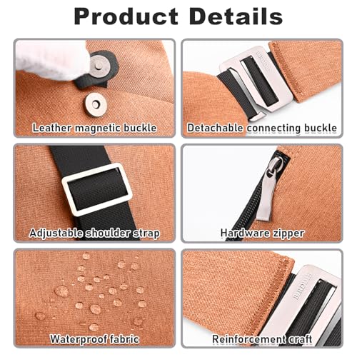 Anti Theft Travel Bag, One Shoulder Large Capacity Cross-body Bag Chest Fashion Lightweight Sling Bags for Travel Sports - color: Brown, style: Left Shoulder