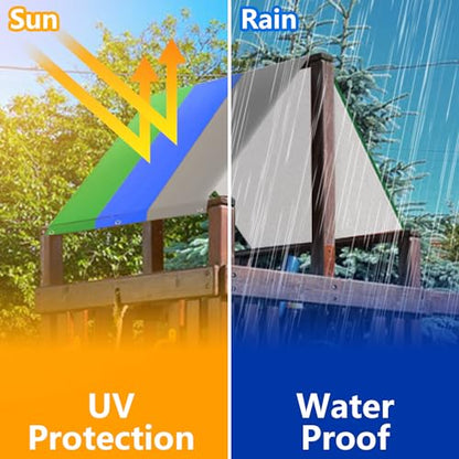 Alpurple Swing Set Replacement Tarp- 52" x 90" Kids Playground Roof Canopy, Replacement Sunshade Waterproof Trap Cover for Children Outdoor Sunproof (Green Blue Gray) - color: Green Blue Gray
