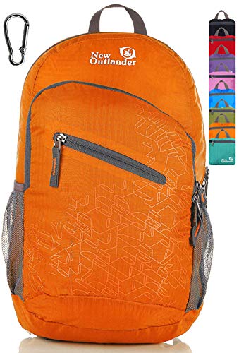 Outlander Packable Handy Lightweight Travel Hiking Backpack Daypack-Orange - color: Orange, size: 20L