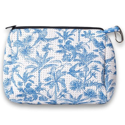 POPUPS Large Makeup Bag with Zipper - Waterproof Neoprene Cosmetic Bag 7.7 x 10.75 x 5 inches (Toile) - color: Print-Toile