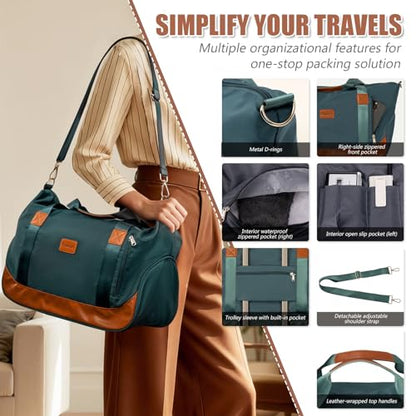 Cosbarn Luggage Sets 5 Piece with TSA Lock Spinner Wheels, Unisex Hard Case ABS Suitcase Set, Hardshell Lightweight Waterproof Travel Hardside Suitcases with Wheels for Women Men, Dark Green - color: DarkGreen, size: 5 Piece Sets (20/24/28/Db/Tb)