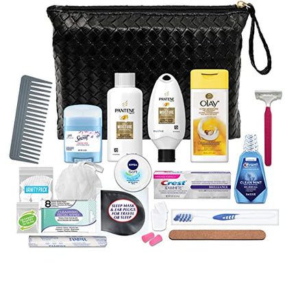 Convenience Kits International Women’s Premium 20-Piece Kit with Travel Size TSA Compliant Essentials in Stylish Cosmetic Bag - style: Patene Kit