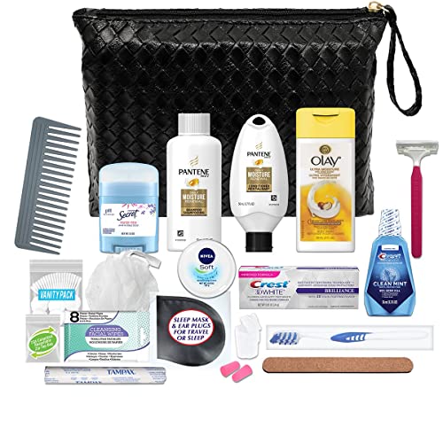 Convenience Kits International Women’s Premium 20-Piece Kit with Travel Size TSA Compliant Essentials in Stylish Cosmetic Bag - style: Patene Kit