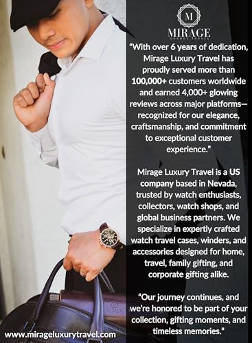 4 Watch Travel Case for Men Leather Watch Roll Case Storage for Travel - Brown Full Grain Cow Leather - color: Cow Real Leather/4-watch case