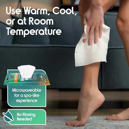 Inspire Ultra Thick Rinse-Free Bath Towels | Shower Towels - Flush-Free Wet Wipes with Aloe | Thick Strong Extra Large Towel for Adults | Body Wipes for Adults Bathing - style: Ultra Thick 10 Packs Of 8