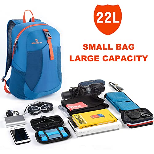 sinotron 22L Lightweight Packable Hiking Backpack, Small Hiking Backpack Day Pack for Women Men Travel Camping Vacation - color: Blue