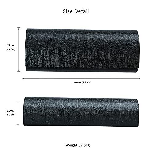LifeArt Eyeglass Case Hard Shell, Portable Sunglass Case for Women and Men, fashionable PU Leather Eyeglass Case, Lightweight - color: 6635_jgw(black)