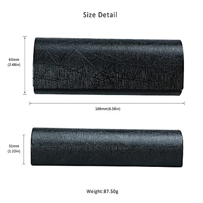 LifeArt Eyeglass Case Hard Shell, Portable Sunglass Case for Women and Men, fashionable PU Leather Eyeglass Case, Lightweight - color: 6635_jgw(black)