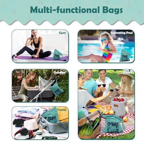 ALVABABY 3pcs Cloth Diaper Wet Dry Bags Waterproof Reusable with Two Zippered Pockets Travel Beach Pool Daycare Soiled Baby Items Yoga Gym Bag for Swimsuits or Wet Clothes 3L-ZM24A - color: Dinosaurs 24