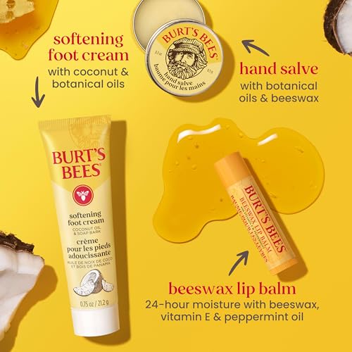 Burt's Bees Mothers Day Gifts Ideas - Essentials Everyday Set, 5 Travel Size Products - Deep Cleansing Cream, Hand Salve, Body Lotion, Foot Cream and Original Lip Balm - style: Everyday Essentials Set- New