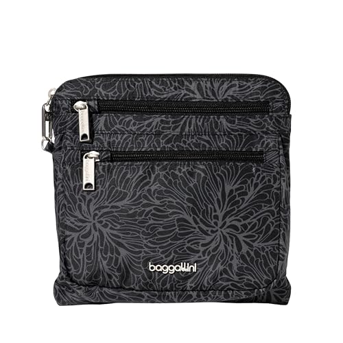 Baggallini Securtex Anti-Theft Crossbody - color: Midnight Blossom Print