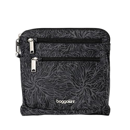 Baggallini Securtex Anti-Theft Crossbody - color: Midnight Blossom Print