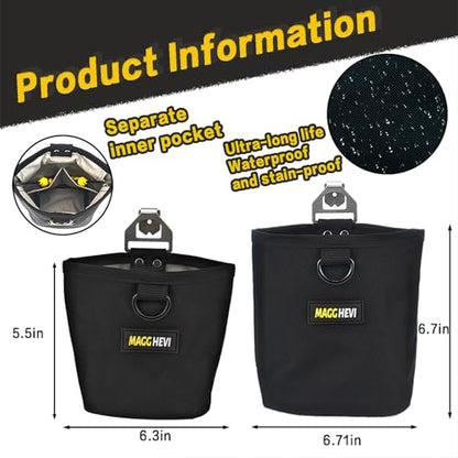 [MAGG HEVI] Nail & Screw Pouch with Belt Clip, Tools Organizer Pouch Bag with Snap Spring Closure for Men, Electrician, Carpenter, HVAC Tech, Technician, Handy Man, Plumber and Contractor - size: Lagre Snap Closure