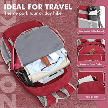ZOMAKE Lightweight Packable Backpack 30L, Foldable Hiking Backpacks Water Resistant Compact Folding Daypack for Travel(Red) - color: Red