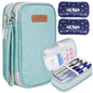 suzamed Insulin Cooler Travel Case, Double Layer Medicine Kit Diabetes Travel Case, Portable Medicine Organizer with 2Pack 150g Ice Pack TSA Approved for Insulin Pens Diabetic Supplies (Green) - color: Green