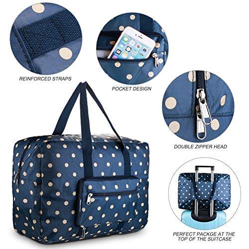 F.FETIVIN Weekender Bag Carry On Travel Duffle Medium Overnight Bag for Women(Dream Blue) - color: Dream Blue