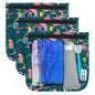 HIONXMGA TSA Approved Toiletry Bag, Set of 3 Clear Travel Toiletry Bag Quart Size Zipper Travel Pouch, Waterproof Makeup Cosmetic Bag for Women Men Kids Toiletries Carry on, Jungle Large - color: Jungle, 3 Large