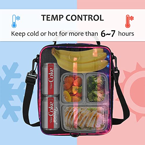Tirrinia Expandable Insulated Lunch Bag for Men Women – Leakproof Reusable Cooler LunchBox for Kids & Adults with Shoulder Strap, Perfect for Work, School, Office, Travel,Starlight - color: Starlight
