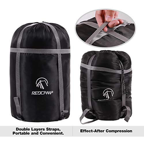 REDCAMP Sleeping Bag Stuff Sack, Black M, L, XL and XXL Compression Sack, Great for Backpacking and Camping - style: Black L 27l