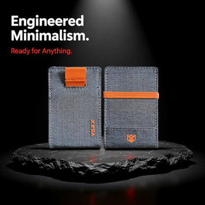 RFID Minimalist Slim Wallet for Men and Women, Holds Up to 12 Cards, Cash, Key Thin and Lightweight Credit Card Holder (Grey Microfiber – Ember Edition) - color: Grey Microfiber – Ember Edition