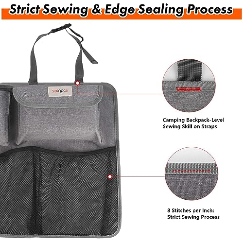SURDOCA Car Trunk Organizer, LARGE CAPACITY Car Storage Bag with 8 Pockets, 7X Upgraded Trunk Storage Organizer for Car, SUV, Truck, MPV - color: Grey, size: L-35.5x18.2in