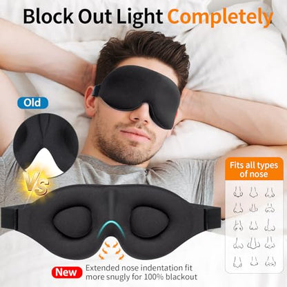 NEWVANGA Sleep Mask for Back and Side Sleeper, Block Out Light, Luxury Sleeping Eye Mask of 3D Night Blindfold, Zero Pressure Breathable Travel Eye Cover Grey - color: Grey