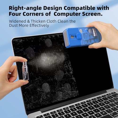 Ordilend Keyboard Cleaning Kit Laptop Cleaner, All-in-One Computer Camera Cleaning Kits Brush Tool, Multi-Function PC Electronic Cleaner for iPad iPhone Pro Earbuds Camera Monitor with Patent, SkyBlue - color: SkyBlue