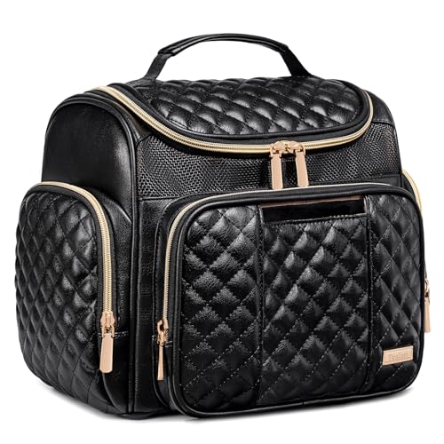 Large Leather Toiletry Bag for Women Men,Bathroom Bag,Water Resistant Shower Bag,Makeup Bag,Portable Shower Caddy for College Dorm,Hanging Travel Toiletry Bag with Transparent Waterproof Phone Pocket - color: Black Leather-1