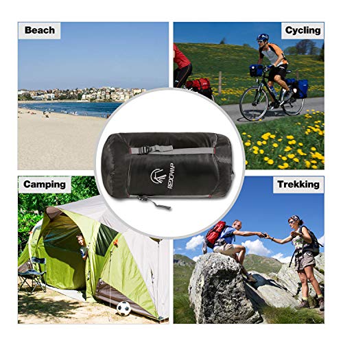 REDCAMP Sleeping Bag Stuff Sack, Black M, L, XL and XXL Compression Sack, Great for Backpacking and Camping - style: Black L 27l With Cover