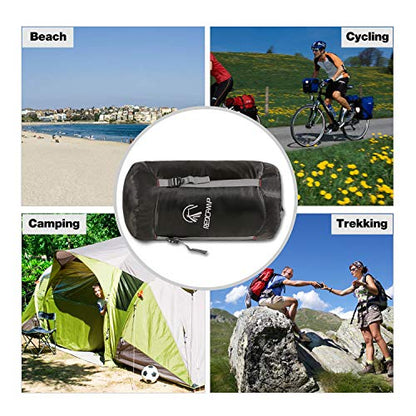 REDCAMP Sleeping Bag Stuff Sack, Black M, L, XL and XXL Compression Sack, Great for Backpacking and Camping - style: Black L 27l With Cover