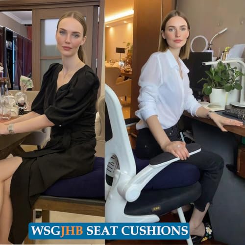 WSGJHB Large Seat Cushion, Extra Thick Booster Seat Cushions for Office Chairs Long Sitting Office Workers, Car Drivers, Relieves Back Pain, Breathable, Anti-Slip, 20x20x6 inchs, Blue - color: Blue Large