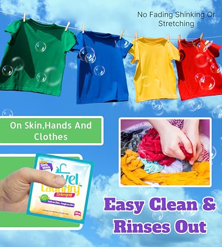 TidyFriend Sink Travel Laundry Detergent 10 ml, 32 Pack Effective Travel Detergent Packets for Sink Washing, Lightweight Must Haves Laundry Essentials - size: 32 Pack