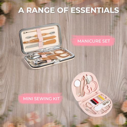 Bridal Emergency Kit for Wedding Day, Wedding Essentials Survival Set for Team Bride, Must-Have 30+ Essentials Travel Kit with Makeup Bag - color: Beige