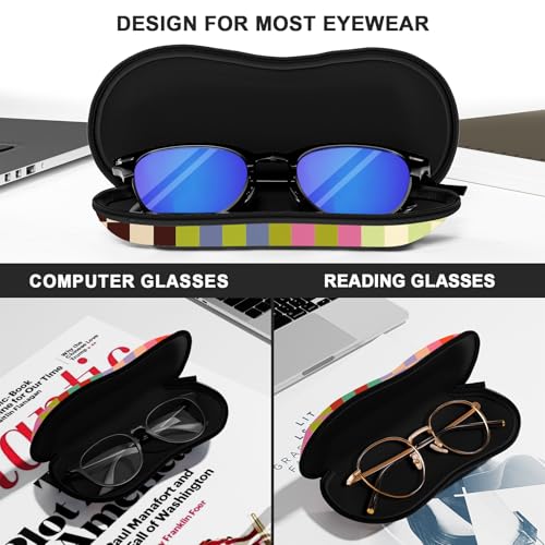 Sunglasses Soft Case, Ultra Light Portable Neoprene Zipper Glasses Case for Men Women - color: Colorful Plaid