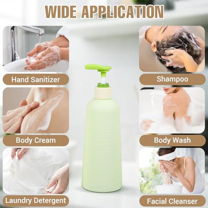 16.9oz Travel Shampoo Bottle with Flip Cap, Refillable Plastic Pump Bottles Dispenser for Soap, Shampoo, Lotions, Liquid Body Wash, Creams and Massage Oil (2Pack, 16.9oz/500ml) - size: 16.9 fl oz