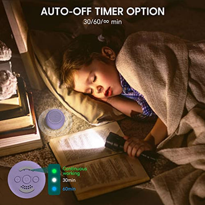 White Noise Machine Babelio Mini Sound Machine for Adults Kids Baby | 15 Non-looping Sounds | Timer | Easy to Pocket and Travel - Purple - color: Purple, size: Pocket Mini