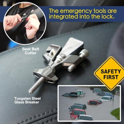Stinger Metal Portable Door Lock for Travelers — Hotel, Apartment, and Home Door Stopper Security with Built-in Glass Breaker & Seatbelt Cutter, Ideal Travel Safety Lock for Women and Families