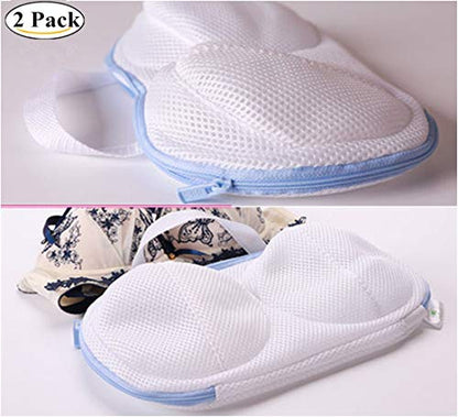 Wirefree Bra Laundry Bags for Washing Machine Underwear Mesh Wash Bags with Zipper Small Bra Protector in Washer Pack 2 - color: Wirefree Small 2pcs