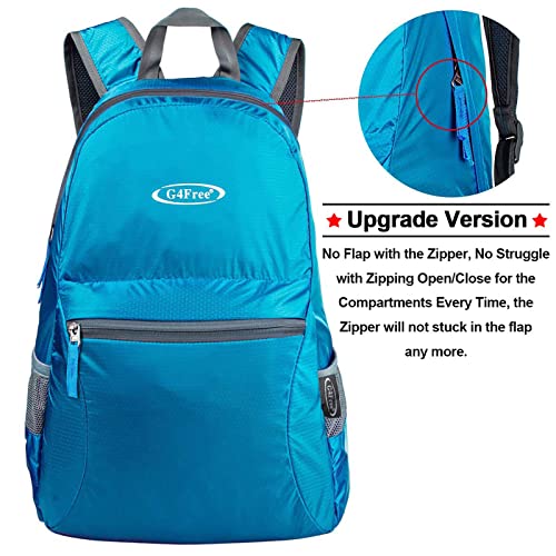 G4Free 20L Lightweight Packable Backpack Travel Hiking Daypack Foldable Backpack for Men Women - color: A-blue