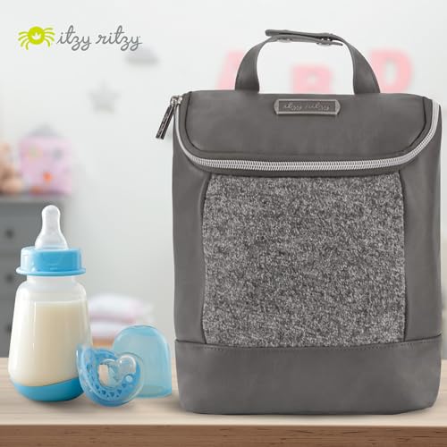 Itzy Ritzy Insulated Bottle Bag – Keeps Bottles Warm or Cool - Holds 3 Bottles and Features Interior Pocket for Ice Pack (Not Included), Grayson - color: Grayson