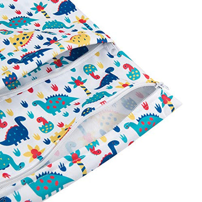 ALVA ALVABABY 2pcs Wet Dry Bags Mommy Bag,Waterproof Reusable,Yoga Gym Bag for Swimsuits or Wet Clothes L-YX2834 - color: jurassic park