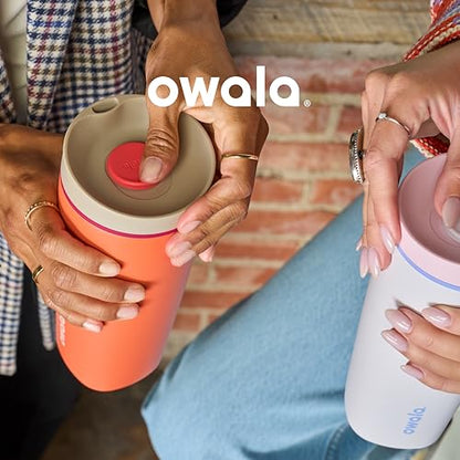 Owala SmoothSip Slider Insulated Stainless Steel Coffee's Tumbler, Reusable Iced Coffee Cup, Hot Coffee Travel Mug, BPA Free 20 oz, Vanilla Bean (Pack of 8) - color: Vanilla Bean, size: 20 Ounces (Pack of 8)