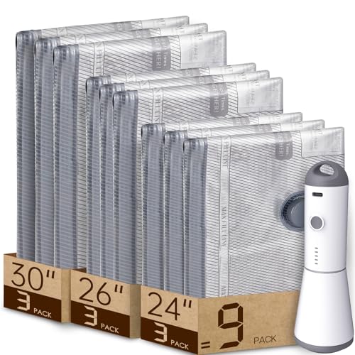 Vacbird Vacuum Bags for Travel with Rechargeable air Pump, Carry-on Size Compression Packing Bags for Luggage and Suitcase, Space Saver for Clothes and Clothing 9 Combo Travel Size - size: 9 Combo Travel Size