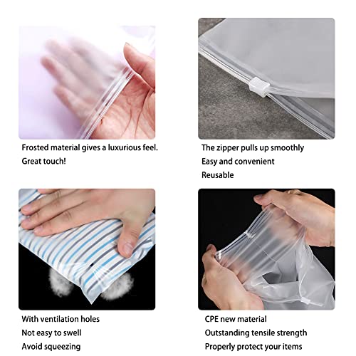 Frosted Packaging Bag, 50PCS 7.9X9.8 Inch Clear Plastic Poly Bags, Reclosable Clear Poly Bags with Vent Holes for Packaging Socks, Board Games, Underwear Leggings, Toys - size: 50 Pcs 7.9*9.8"