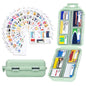 Green Foldable Pill Organizer with 189 Labels - Travel Medicine Kit (1 Pack) - color: Straw Green, size: Large