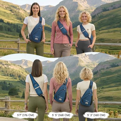 Seektop Anti Theft Crossbody Bag for Women RFID Blocking Waterproof Sling Backpack Lightweight 400D Nylon Small Chest Pack Shoulder Bag for Travel Hiking Commuting Men Blue - color: Blue