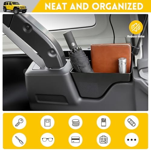 Rear Trunk Organizer for 2018-2023 Jeep Wrangler JL JLU 4XE 4 Door Accessories, Wheel Well Storage Bin Trunk Side Storage Box Cargo Tray for 18-23 Wrangler JL 4dr(Not for Gladiator/JK) - color: 18-23 JLU(2pcs Left+Right)